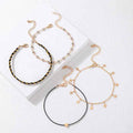 Korean Style Alloy Diamond XINGX Pendant Anklet Four-piece Set - Norellé