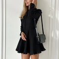 Lace Splice Long Sleeve Dress For Women