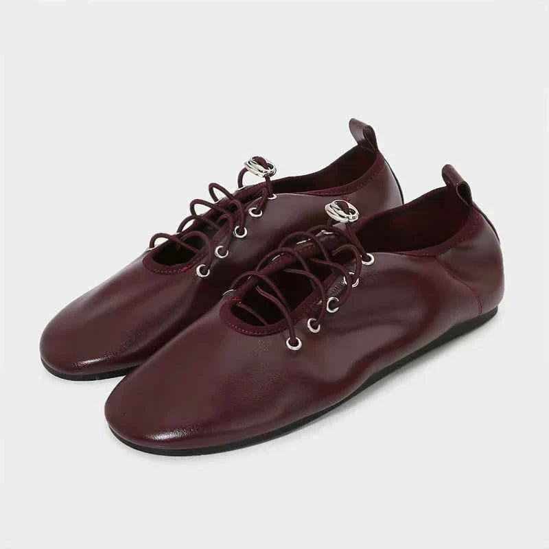 Lace Up Women's Shoes Soft Leather