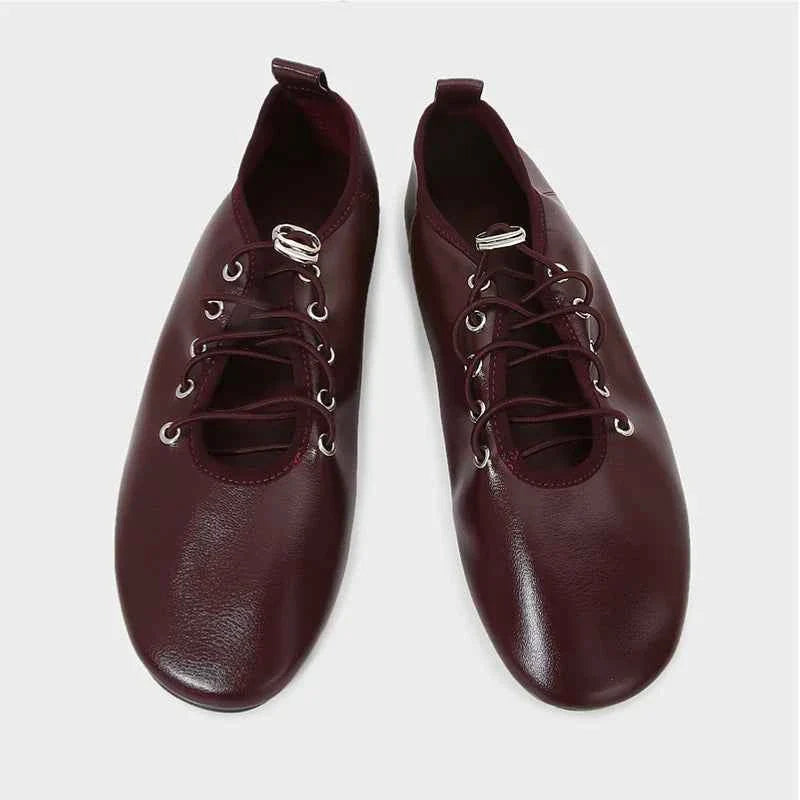 Lace Up Women's Shoes Soft Leather