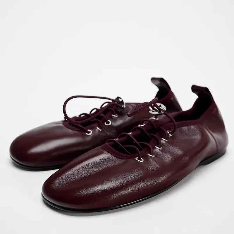 Lace Up Women's Shoes Soft Leather