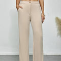 Ladies’ Solid Color Elegant Fashion With Pockets Slimming Pants - Other