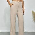 Ladies’ Solid Color Elegant Fashion With Pockets Slimming Pants - Other
