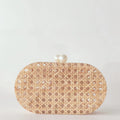 Lady Women Rattan Clutch Acrylic Egg Cane Bag