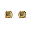Large Glossy Square Stud Earrings Niche High Sense - Gold / 24K - electronic accessories