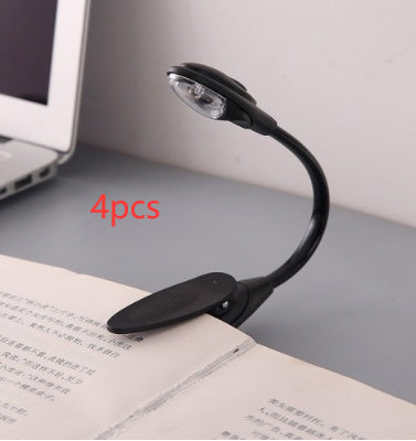 Led Book Light Mini Clip-On - Black 4pcs
