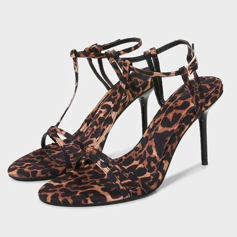 Leopard Pointed Toe Thin Heel Women
