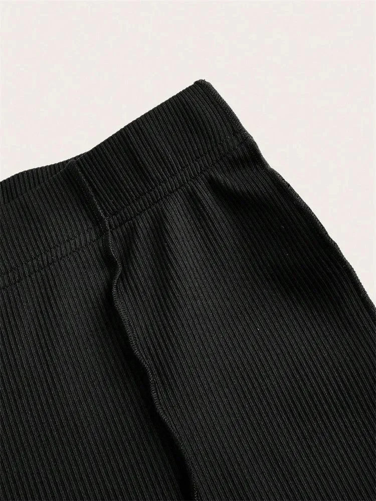 Lettuce Trim Elastic Women’s Flared Pants for Women