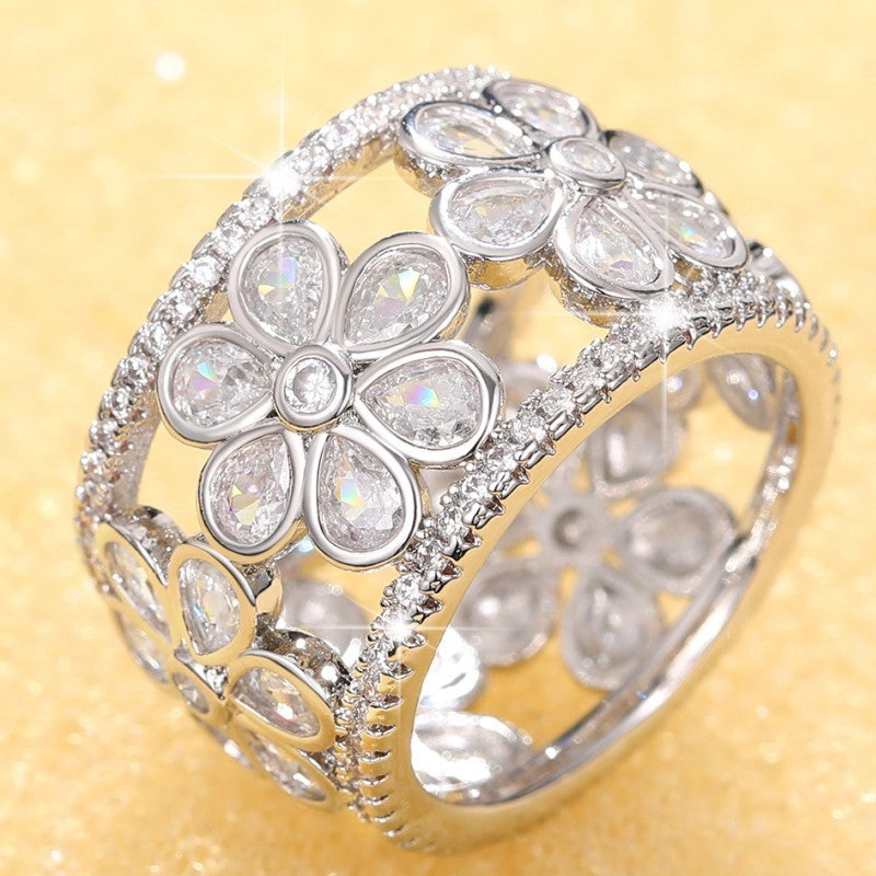 Light Luxury HollowRing Flower - Q106 White Gold Color / 10 Yards - electronic accessories
