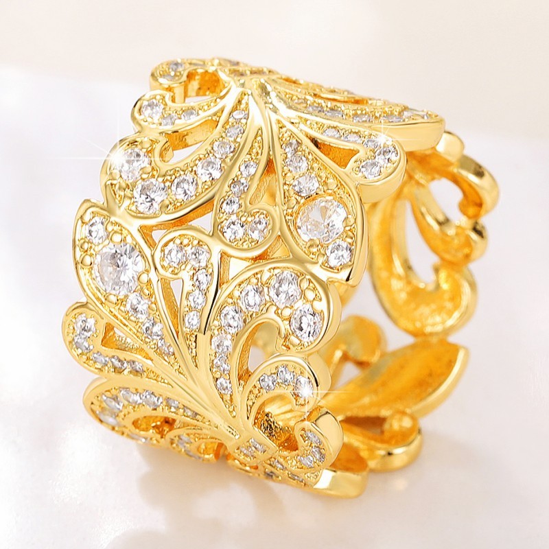 Light Luxury HollowRing Flower - Q107 Gold / 10 Yards - electronic accessories