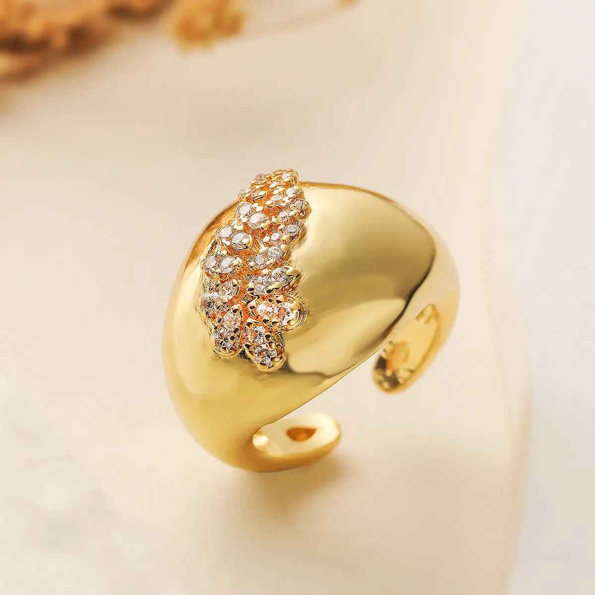 Light Luxury Zircon Geometric Open Ring - Norellé