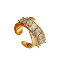 Light Luxury Zircon Geometric Open Ring - Norellé