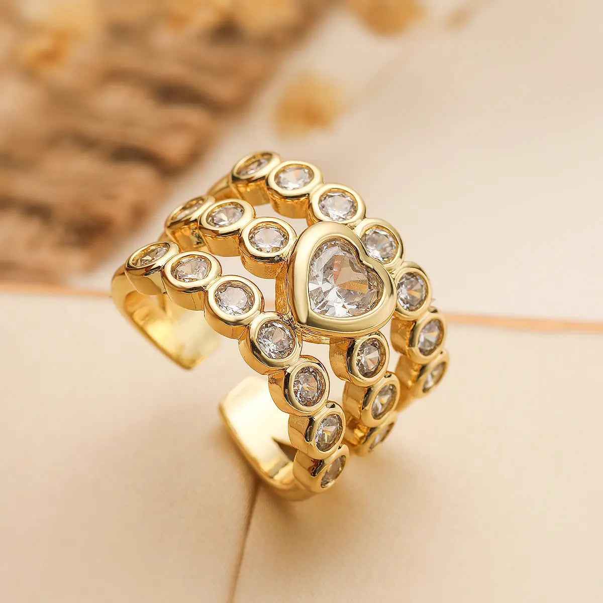 Light Luxury Zircon Geometric Open Ring - Norellé