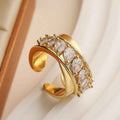 Light Luxury Zircon Geometric Open Ring - Norellé