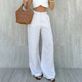 Linad Street Chic White Wide Leg Pants Women