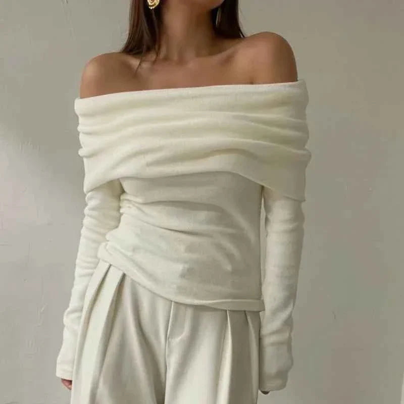 Long Sleeve Off-shoulder Women Sweater