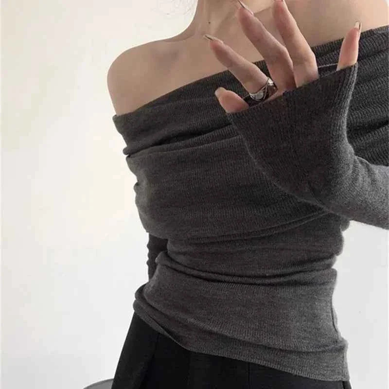 Long Sleeve Off-shoulder Women Sweater