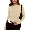 Long Sleeve T-Shirts For Women - Beige / XL