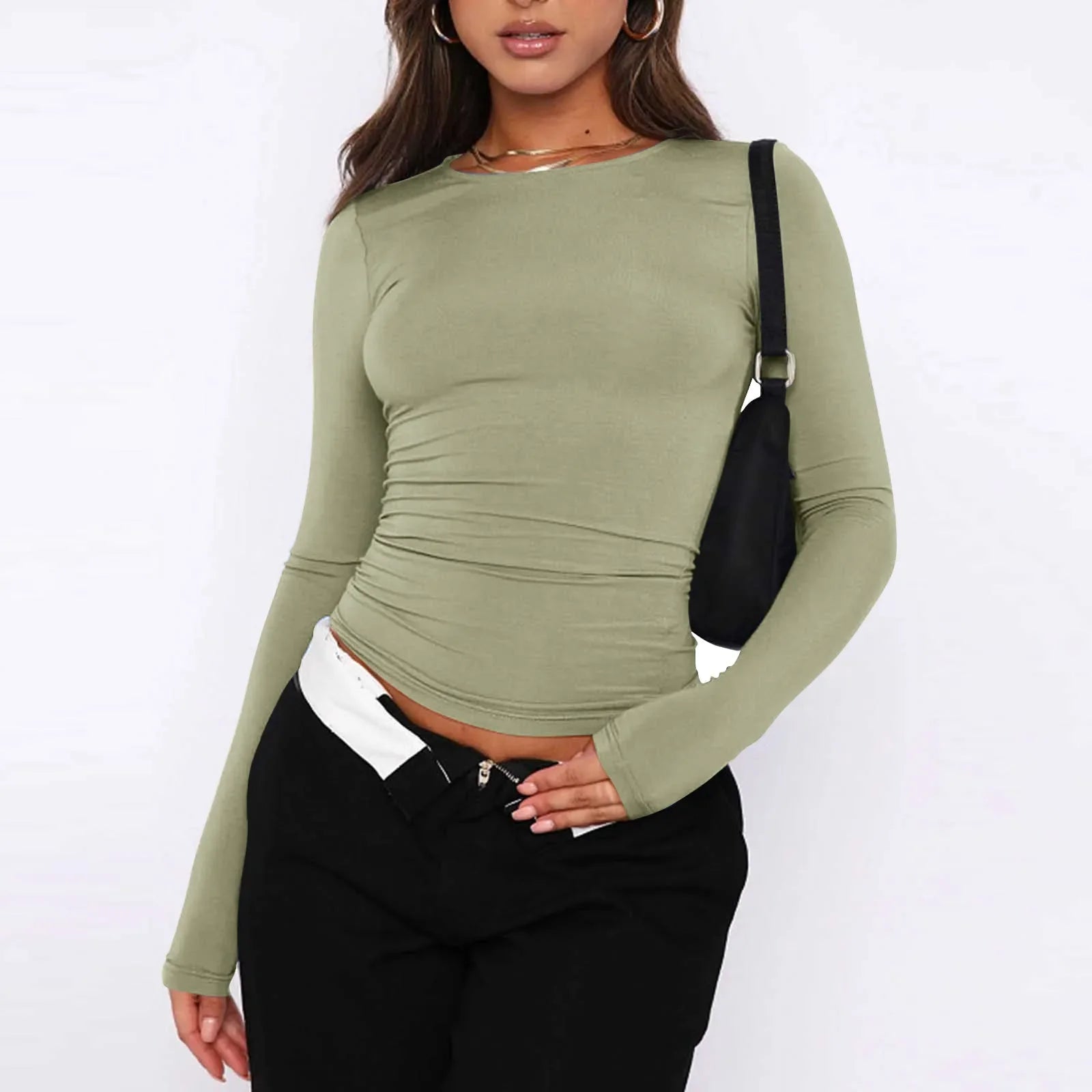 Long Sleeve T-Shirts For Women - Green / L