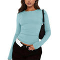 Long Sleeve T-Shirts For Women - Light Blue / L