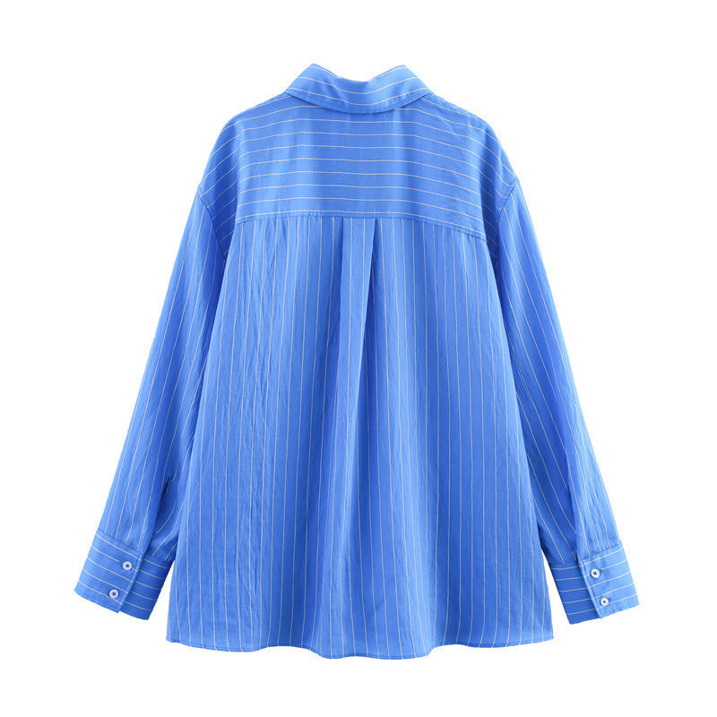 Loose Striped Shirt Pants Suit - electronic accessories