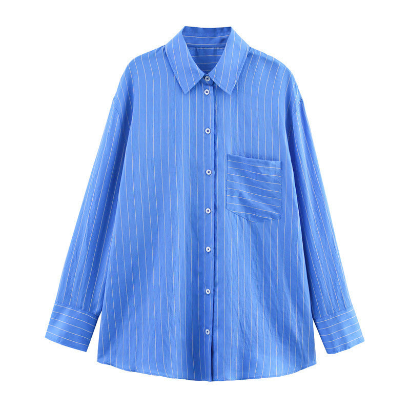 Loose Striped Shirt Pants Suit - Top / L - electronic accessories