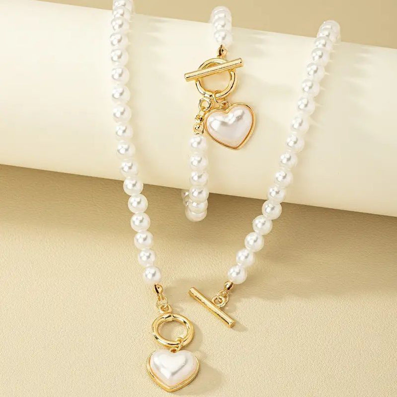 Love Pearl OT Buckle Necklace Bracelet Set - XL084 - electronic accessories