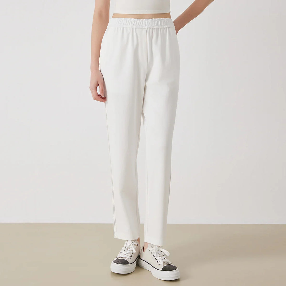 Luxury Quality Womens Cotton Casual Long Trousers - white / S / CHINA