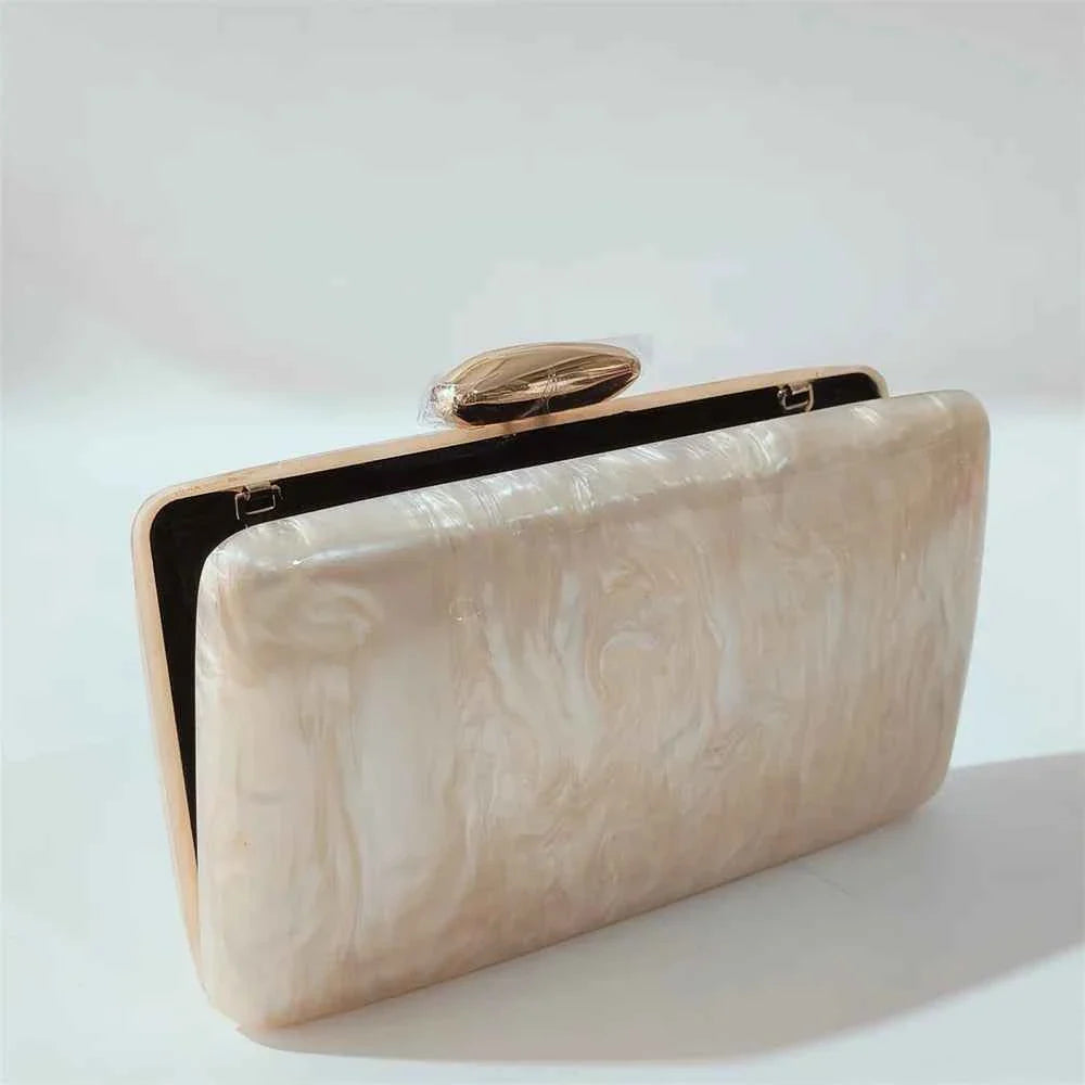 Marble Nude Handmade Textured Acrylic Evening Bag