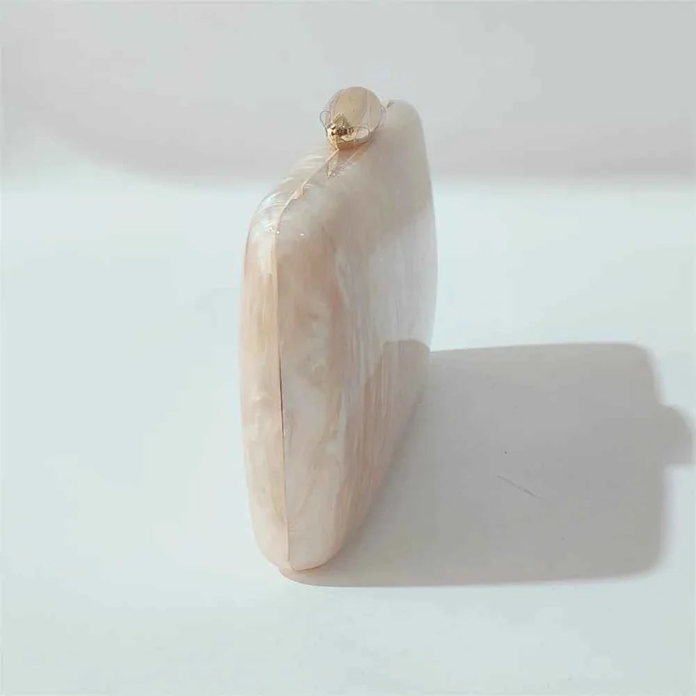 Marble Nude Handmade Textured Acrylic Evening Bag
