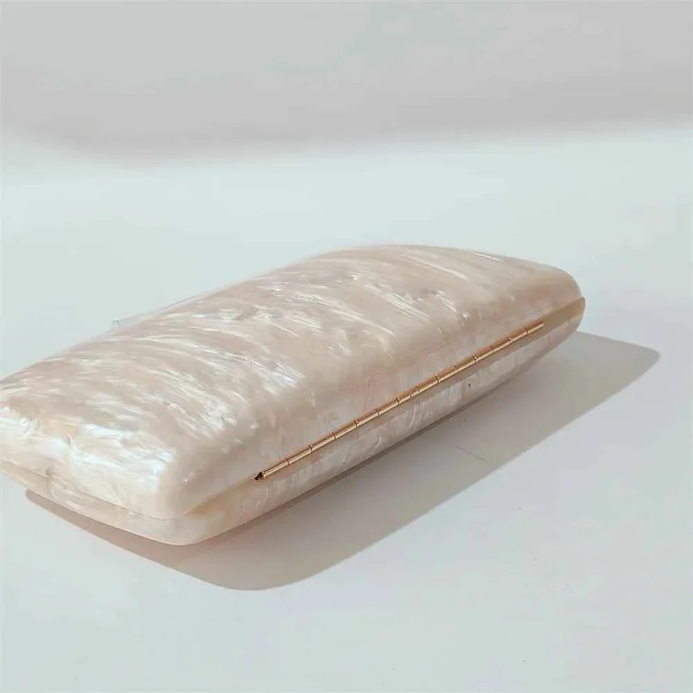 Marble Nude Handmade Textured Acrylic Evening Bag