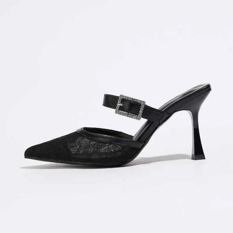 Mesh Breathable High Heels Ladies Pointed Toe Sandals