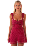 Mesh Polka Dot Print A-Line Mini Tank Dress Women’s
