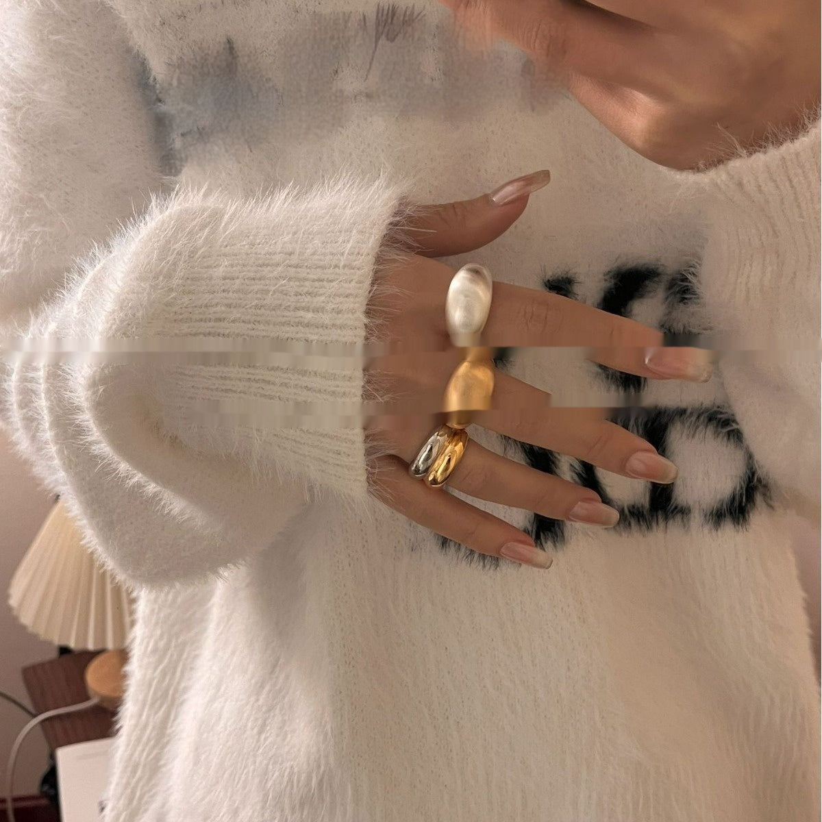 Metal Brushed Matte Surface Wide Ring - electronic accessories