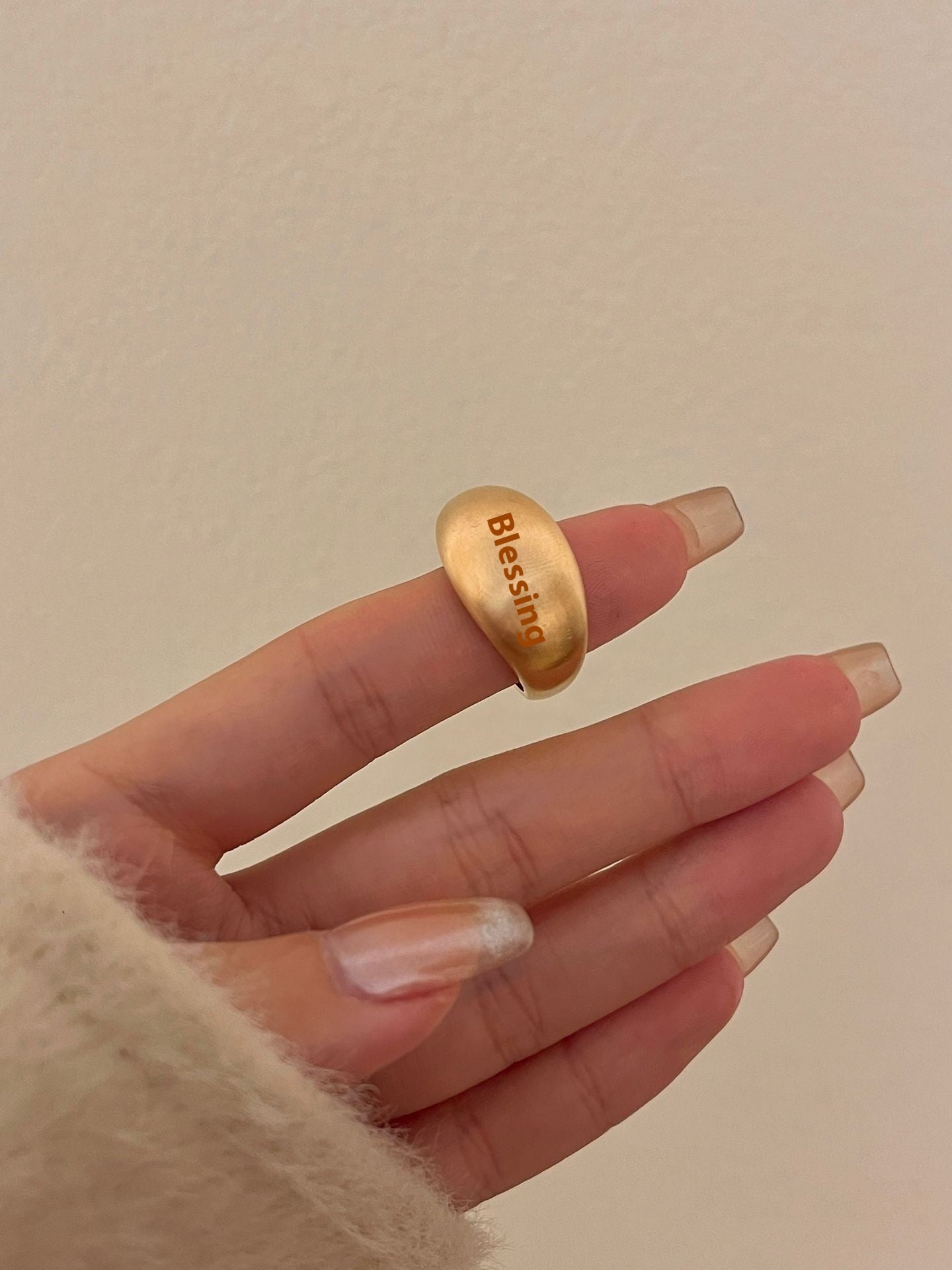 Metal Brushed Matte Surface Wide Ring - electronic accessories