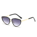 Metal Cat Eye Sunglasses Women - gold black / show as picture
