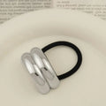 Metal Irregular Golden Rubber Bands Elastic Hair Scrunchies - Silver4