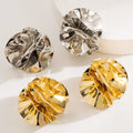 Metal Petal Flower Stud Earrings - electronic accessories
