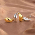 Metal Texture High-grade Earrings Golden Water Drop - Norellé