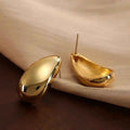 Metal Texture High-grade Earrings Golden Water Drop - Norellé
