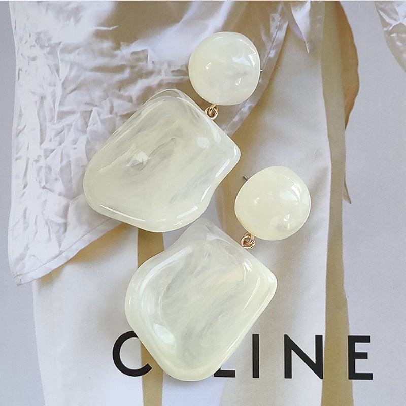 Metallic Texture Transparent Resin Earrings - electronic accessories