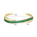 Micro-inlaid Color Zirconium Emerald Temperament Bracelet - 14K Gold XZ376 - electronic accessories