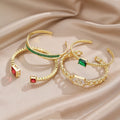 Micro-inlaid Color Zirconium Emerald Temperament Bracelet - electronic accessories