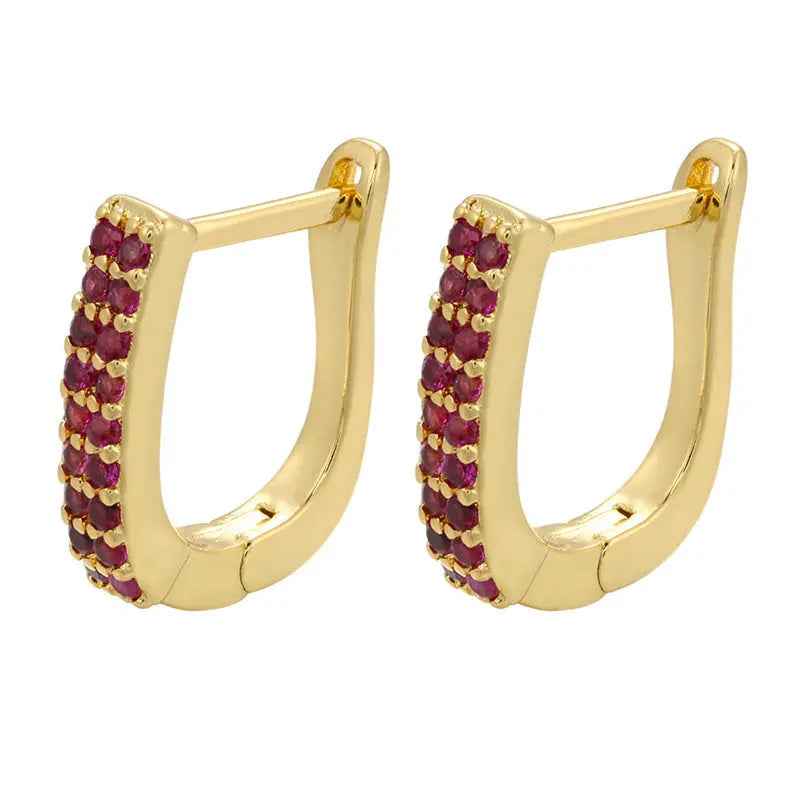 Micro-inlaid Colorful Crystals Ear Clip Horseshoe - electronic accessories