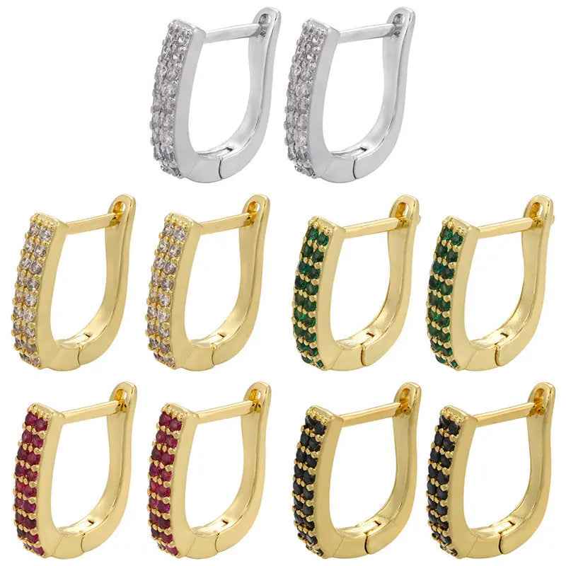 Micro-inlaid Colorful Crystals Ear Clip Horseshoe - electronic accessories