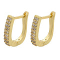 Micro-inlaid Colorful Crystals Ear Clip Horseshoe - Golden White Diamond - electronic accessories