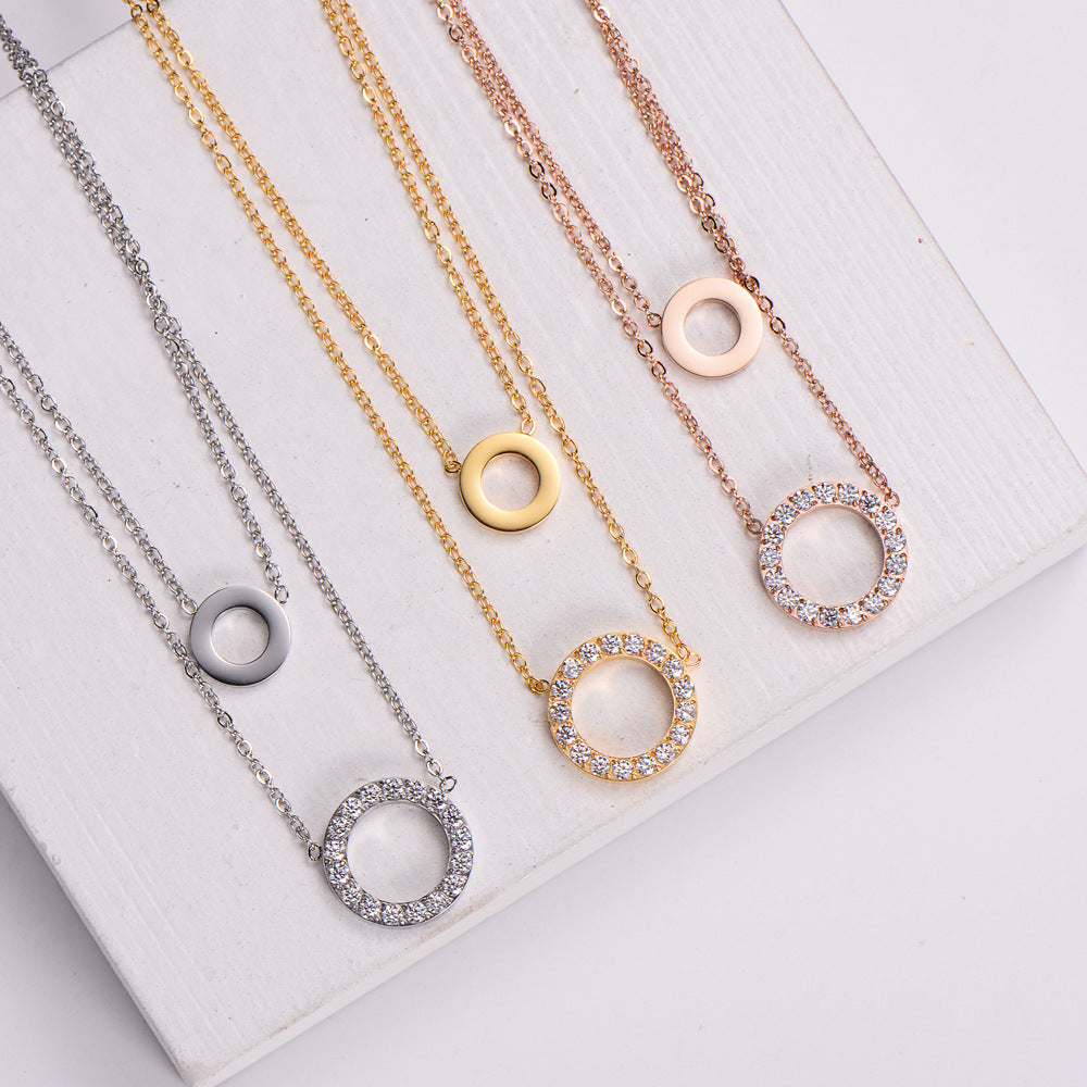 Micro Inlaid Zircon Jewelry Ring Necklace For Women - electronic accessories