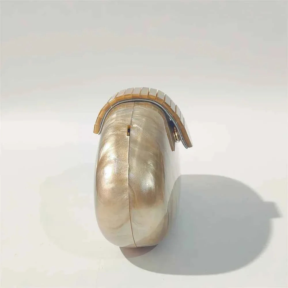 Mini Marble Bag Champagne Evening Clutch Bag