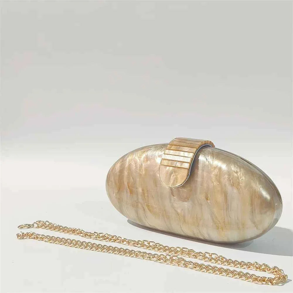 Mini Marble Bag Champagne Evening Clutch Bag