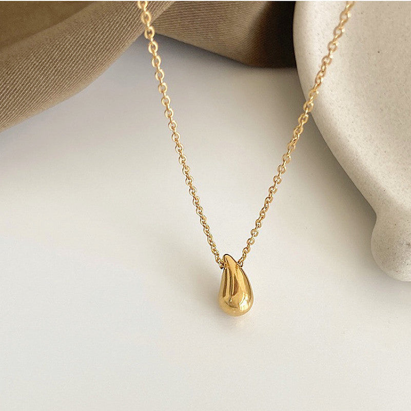 Minimalist New Small Water Drop Titanium Steel Necklace For Women - electronic accessories